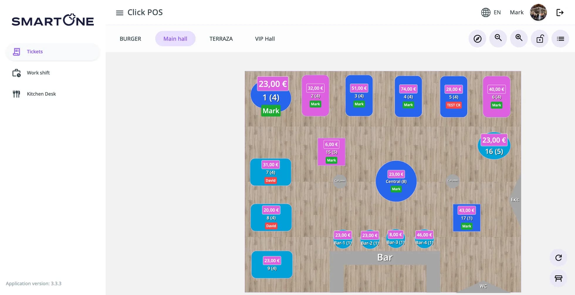 The interactive restaurant floor plan with live table status