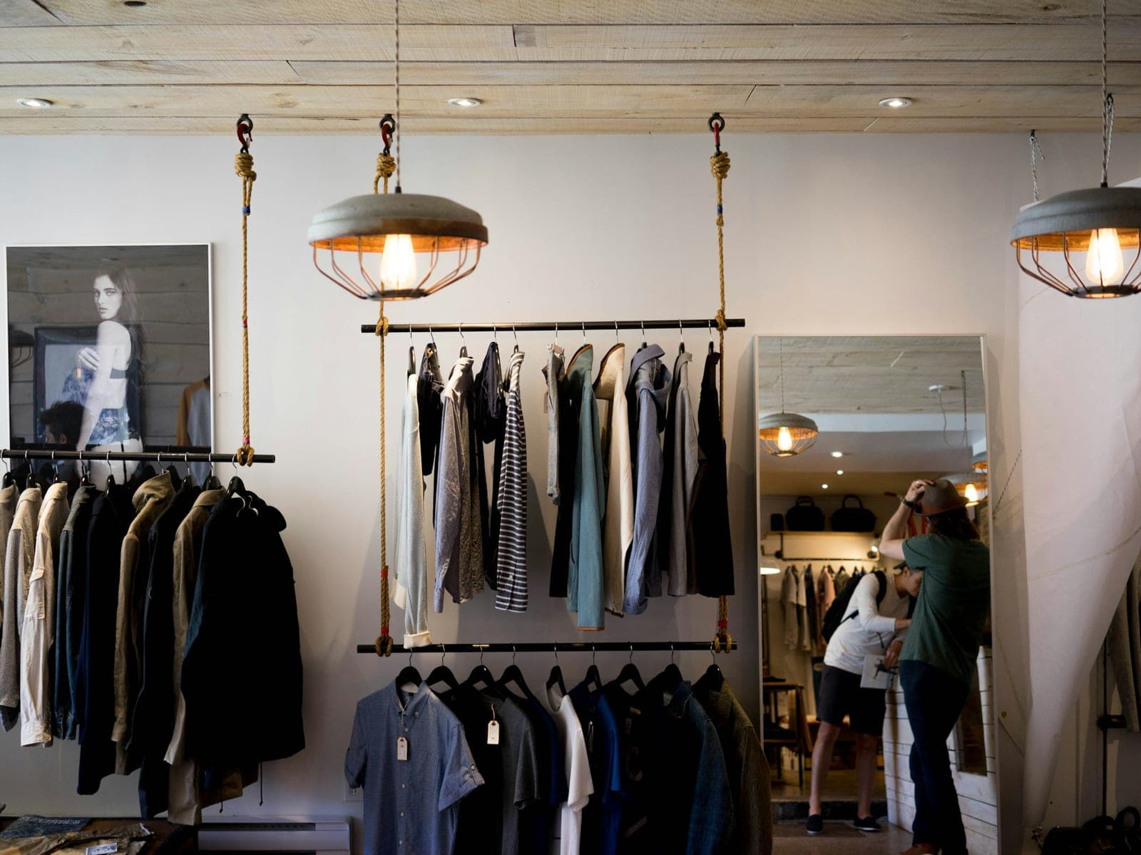 Interior of a modern clothing boutique